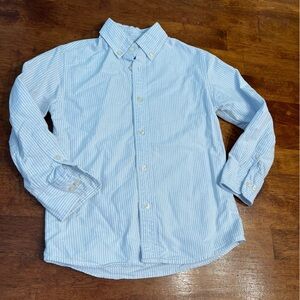 Crewcuts Light Blue Pinstripe button down Shirt boys size 6-7 100% cotton
